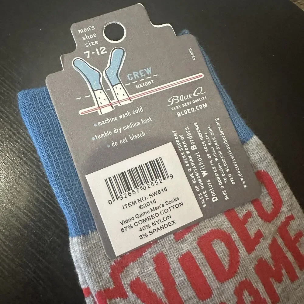 BlueQ- Men’s Sock - “Video Game Socks..Game On..And On…